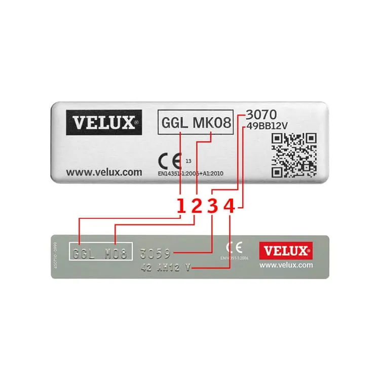 VELUX typeplaatje uitleg